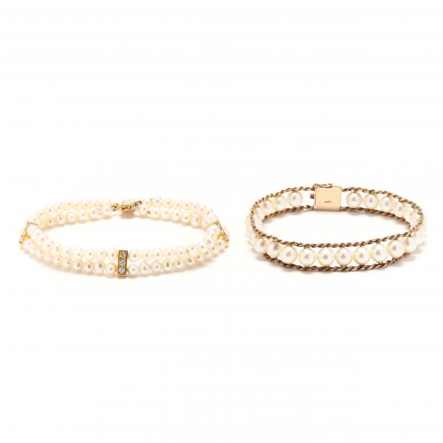 two-gold-and-pearl-bracelets