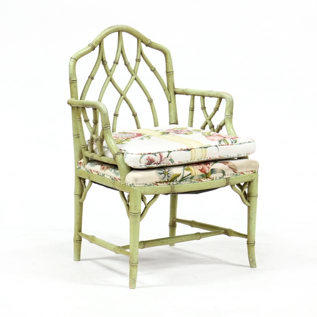 painted-faux-bamboo-arm-chair