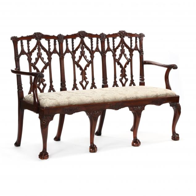 antique-english-chippendale-style-carved-mahogany-triple-back-settee