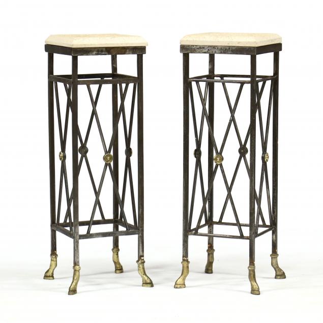 pair-of-directoire-style-steel-and-stone-pedestals