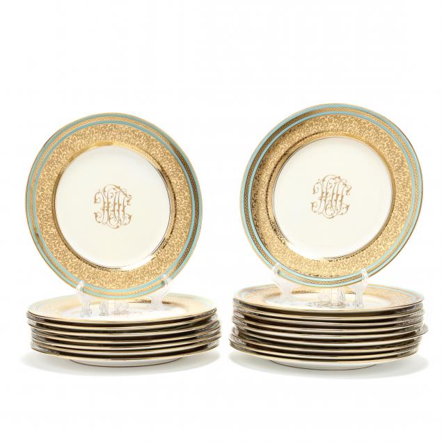 set-of-18-royal-doulton-gold-encrusted-service-plates