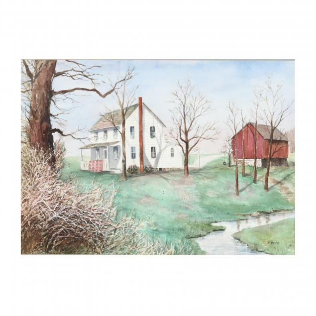 frances-h-burd-pa-20th-century-view-of-a-rural-home