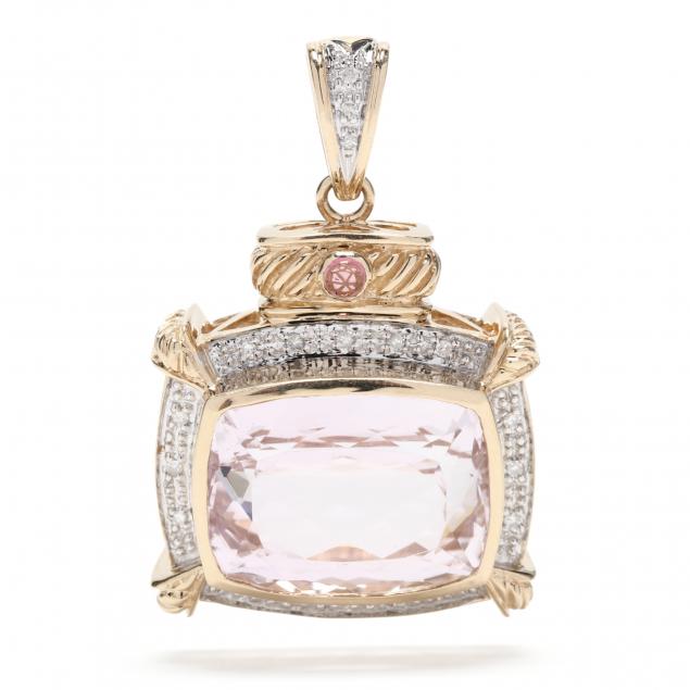 14kt-gold-kunzite-and-diamond-pendant