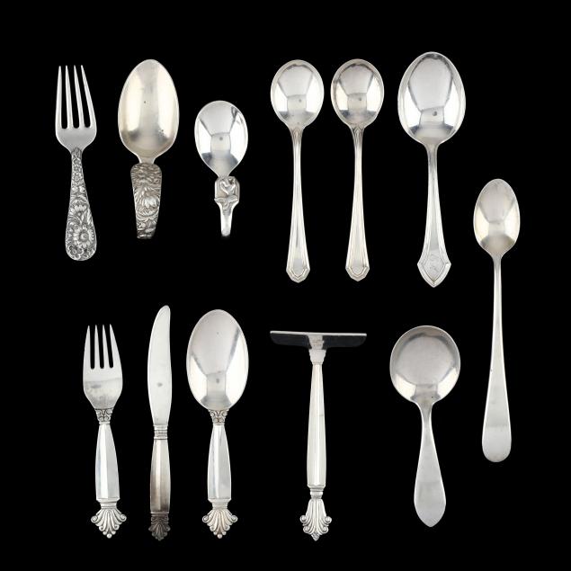a-collection-of-sterling-silver-child-s-flatware