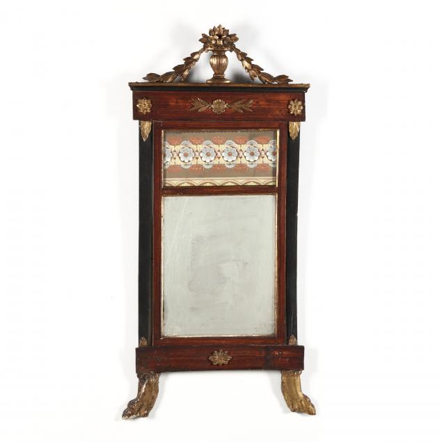 italian-neoclassical-faux-grain-painted-and-gilt-trumeau-mirror
