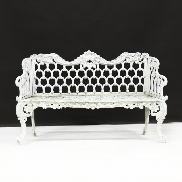 american-rococo-style-painted-aluminum-garden-bench