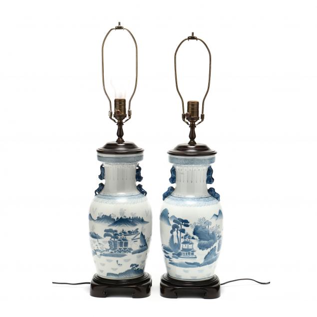 a-pair-of-chinese-style-blue-and-white-porcelain-vase-lamps