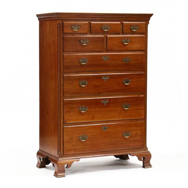 north-carolina-chippendale-walnut-tall-chest-of-drawers