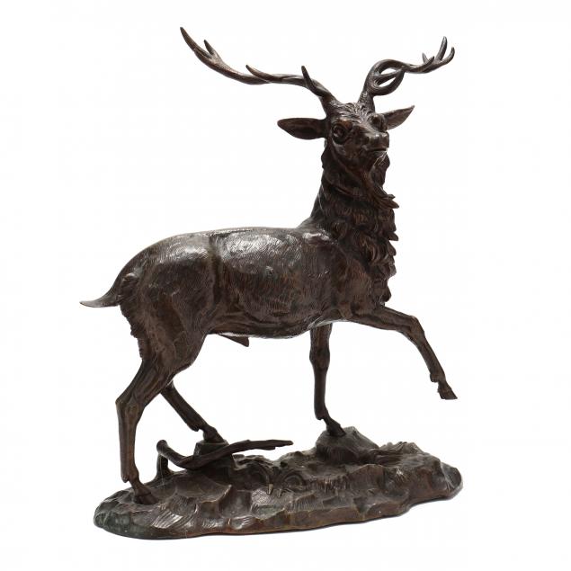 english-school-19th-century-bronze-stag-sculpture
