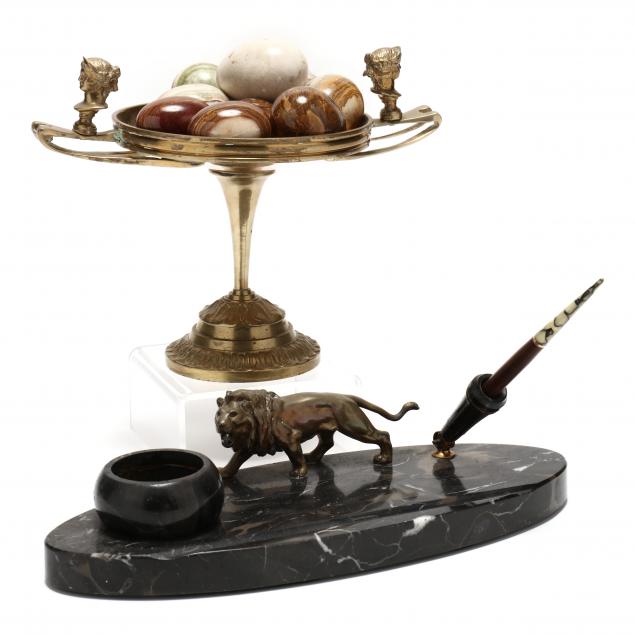 a-grouping-of-vintage-table-accessories-inlcluding-maitland-smith