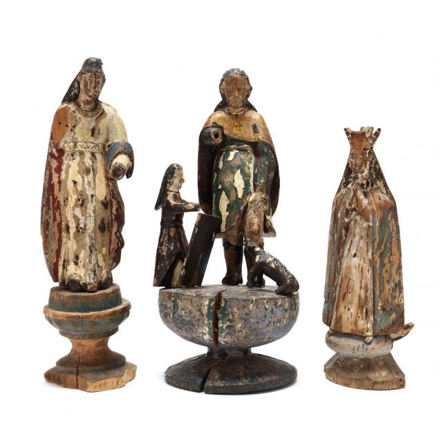 three-antique-santos-figures