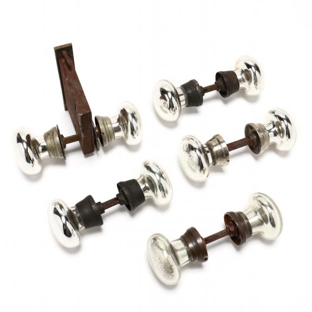 set-of-five-antique-mercury-glass-door-knobs