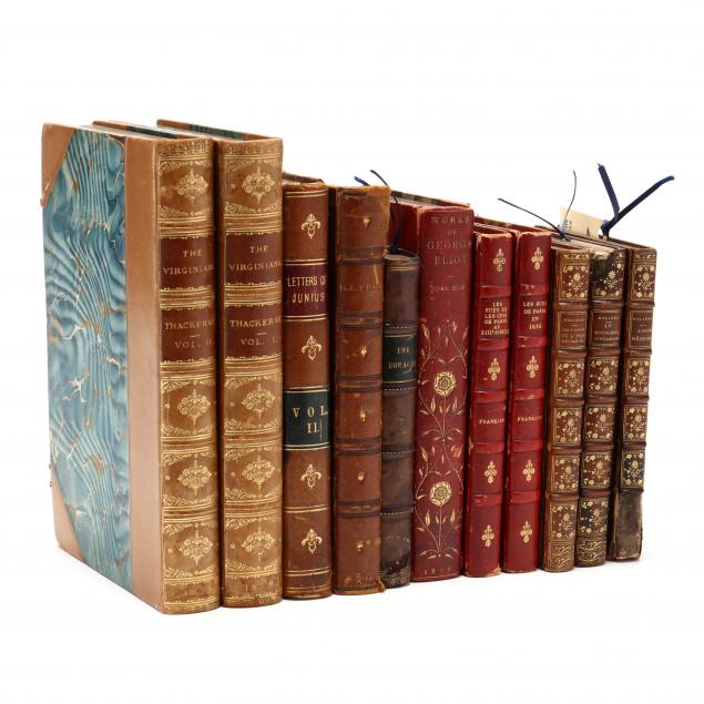 eleven-19th-century-leatherbound-books