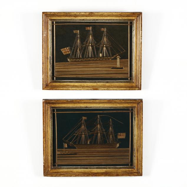 two-framed-antique-maritime-silk-works
