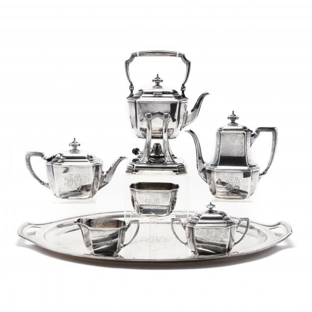 tiffany-co-i-hampton-i-sterling-silver-seven-piece-tea-coffee-service-with-tray