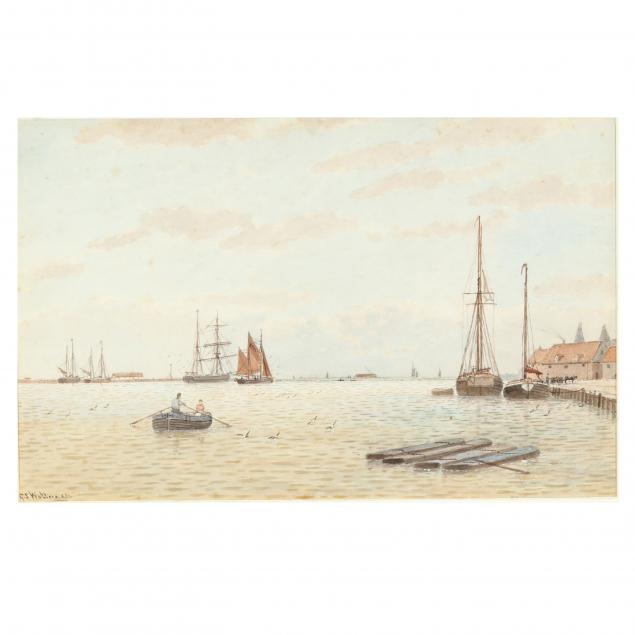 george-stanfield-walters-british-1838-1924-i-shipping-at-a-river-mouth-gorleston-i