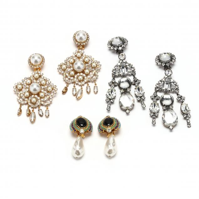 three-pairs-of-costume-earrings-kenneth-jay-lane