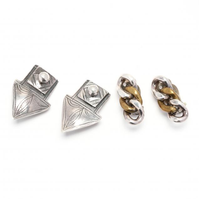 two-pairs-of-silver-earrings