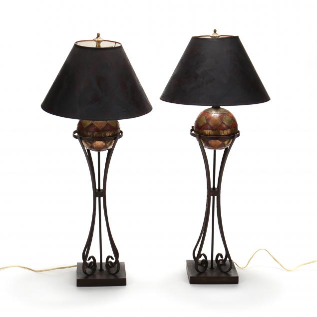 john-richard-pair-of-tall-scrolled-metal-table-lamps