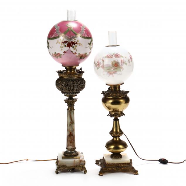 two-antique-parlor-lamps