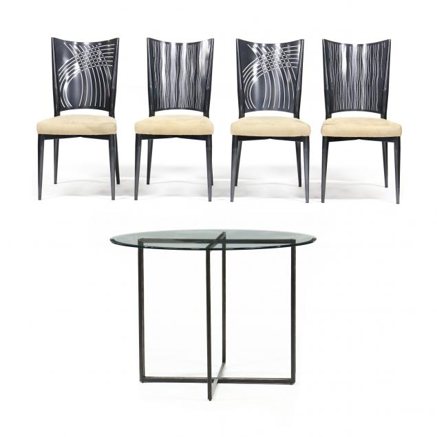 contemporary-steel-and-glass-dinette-set