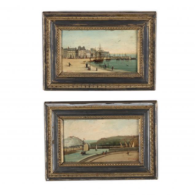 emile-tesson-french-active-late-19th-century-two-diminutive-maritime-paintings