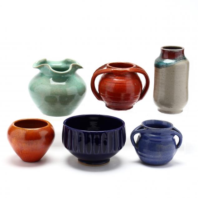 a-selection-of-six-nc-pottery-vessels