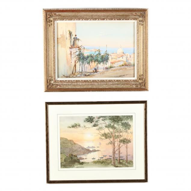 two-english-school-watercolor-coastal-scenes