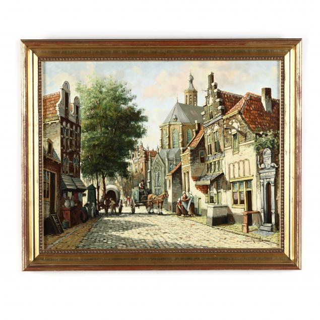 pieter-cornelis-steenhouwer-dutch-1896-1972-amsterdam-street-scene
