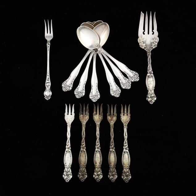 a-group-of-art-nouveau-sterling-silver-flatware