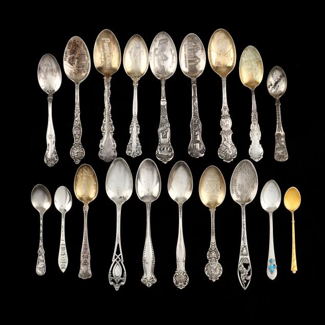 a-collection-of-sterling-silver-souvenir-spoons