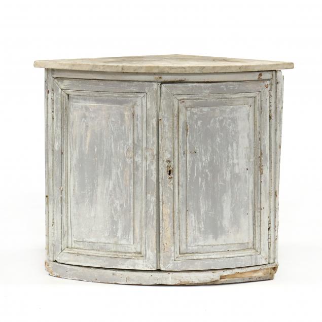 antique-continental-painted-marble-top-corner-cabinet