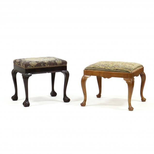 two-vintage-upholstered-stools
