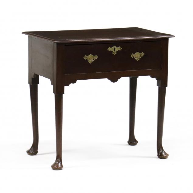 antique-english-queen-anne-style-oak-one-drawer-table