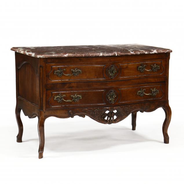 an-antique-louis-xv-style-marble-top-walnut-commode