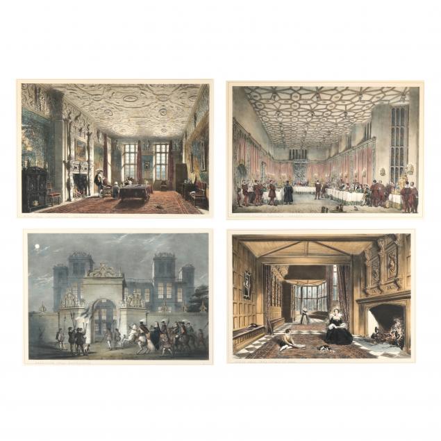 joseph-nash-english-1808-1878-four-antique-prints-from-i-mansions-of-england-in-the-olden-time-i