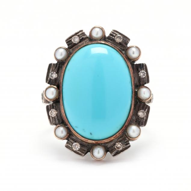vintage-turquoise-and-gem-set-ring