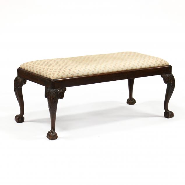 chippendale-style-carved-mahogany-bench