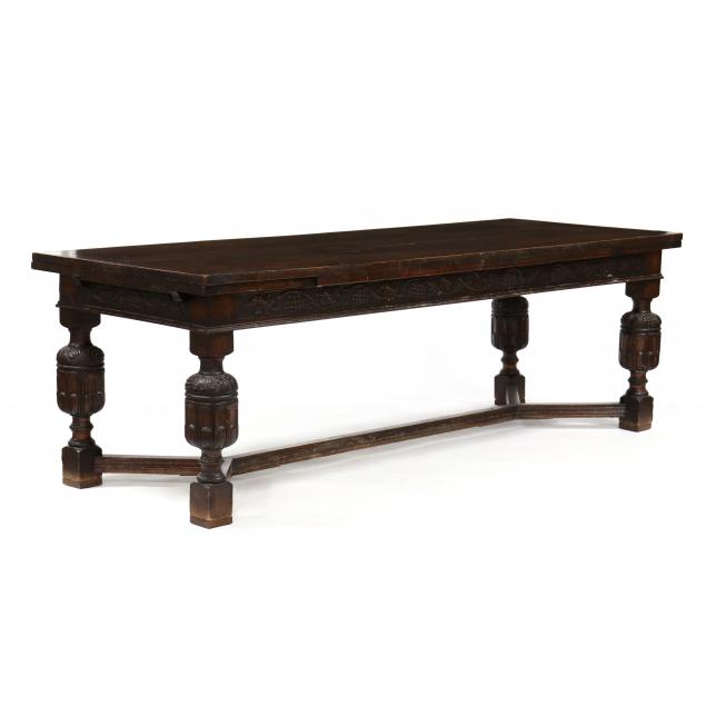 jacobean-style-oak-draw-leaf-dining-table