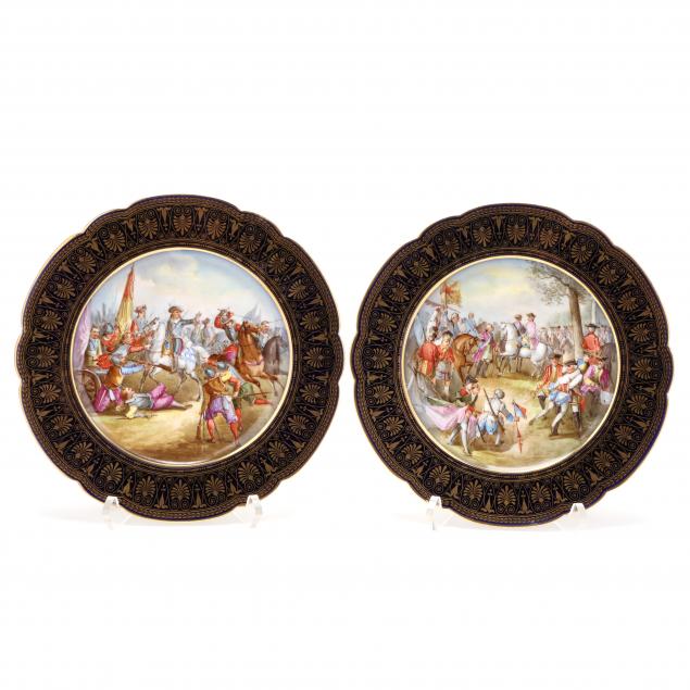 two-sevres-hand-painted-battle-scene-cabinet-plates
