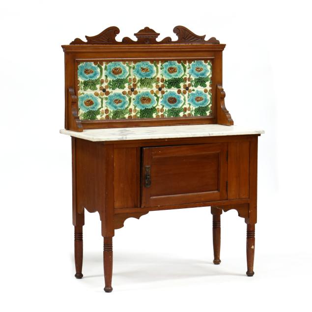 english-majolica-tile-and-marble-top-server