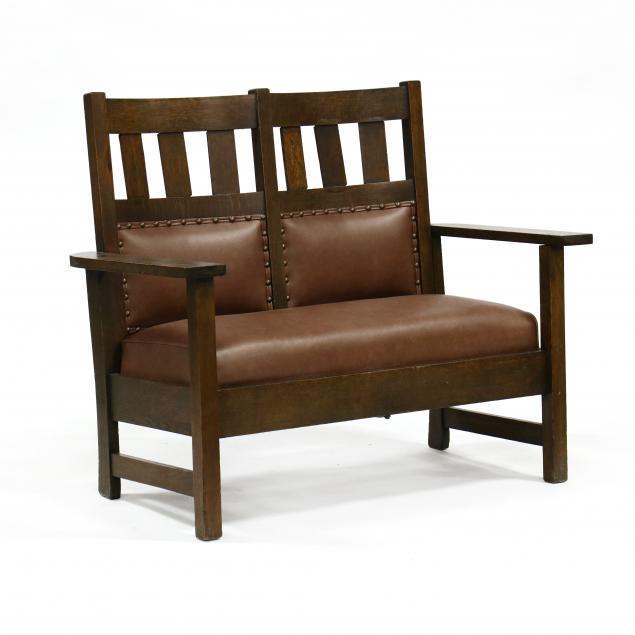 mission-oak-settee