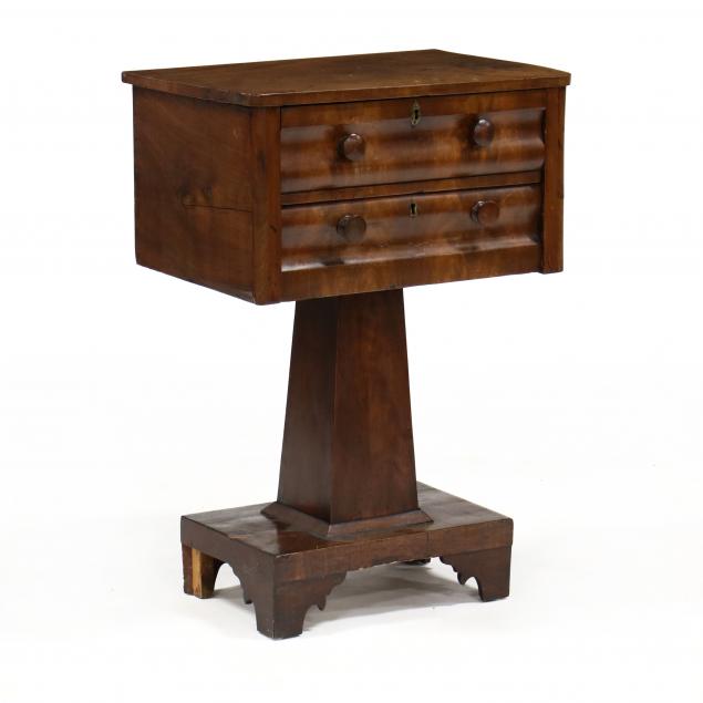 attributed-thomas-day-american-classical-mahogany-two-drawer-work-table