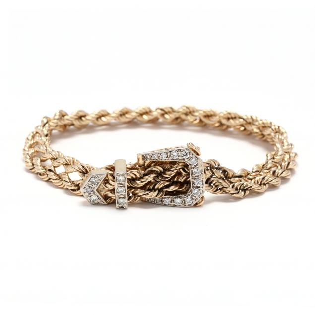 14kt-gold-and-diamond-buckle-bracelet