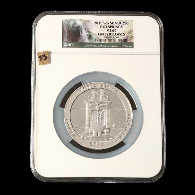 2010-hot-springs-five-ounce-silver-quarter-ngc-ms69-early-releases