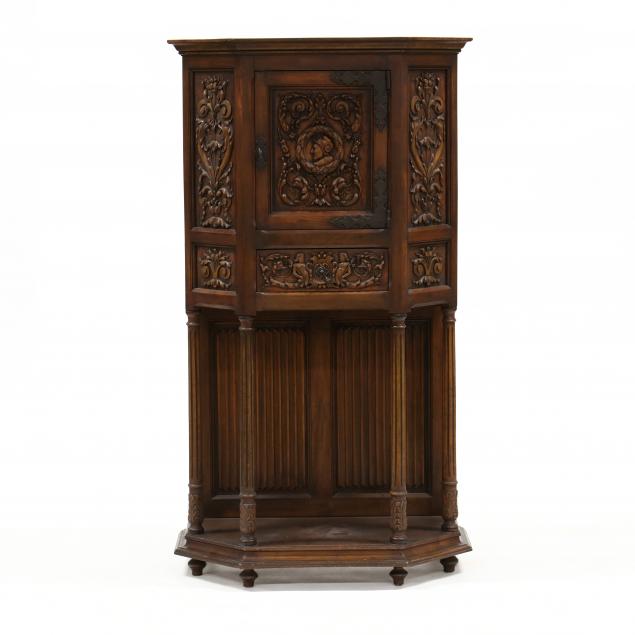 gothic-style-carved-walnut-vestment-cabinet