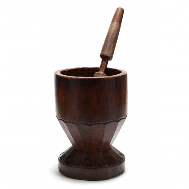 large-antique-african-carved-wood-mortar-and-pestle