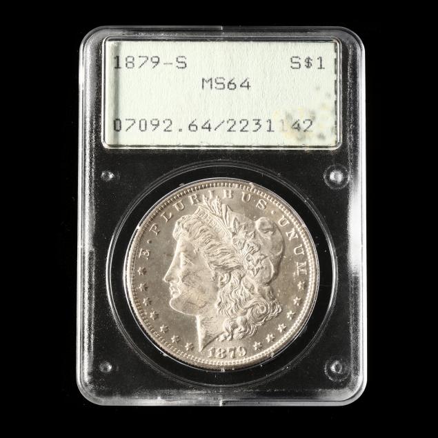 1879-s-morgan-silver-dollar-pcgs-ms64-in-early-rattler-holder