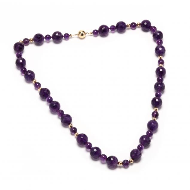 14KT Gold and Amethyst Bead Necklace (Lot 3058 - March Estate Jewelry ...