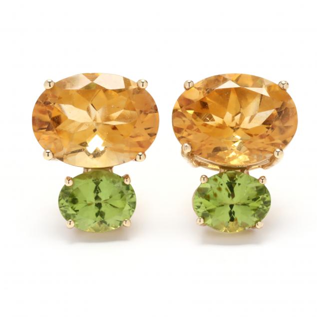 14kt-gold-citrine-and-and-peridot-earrings